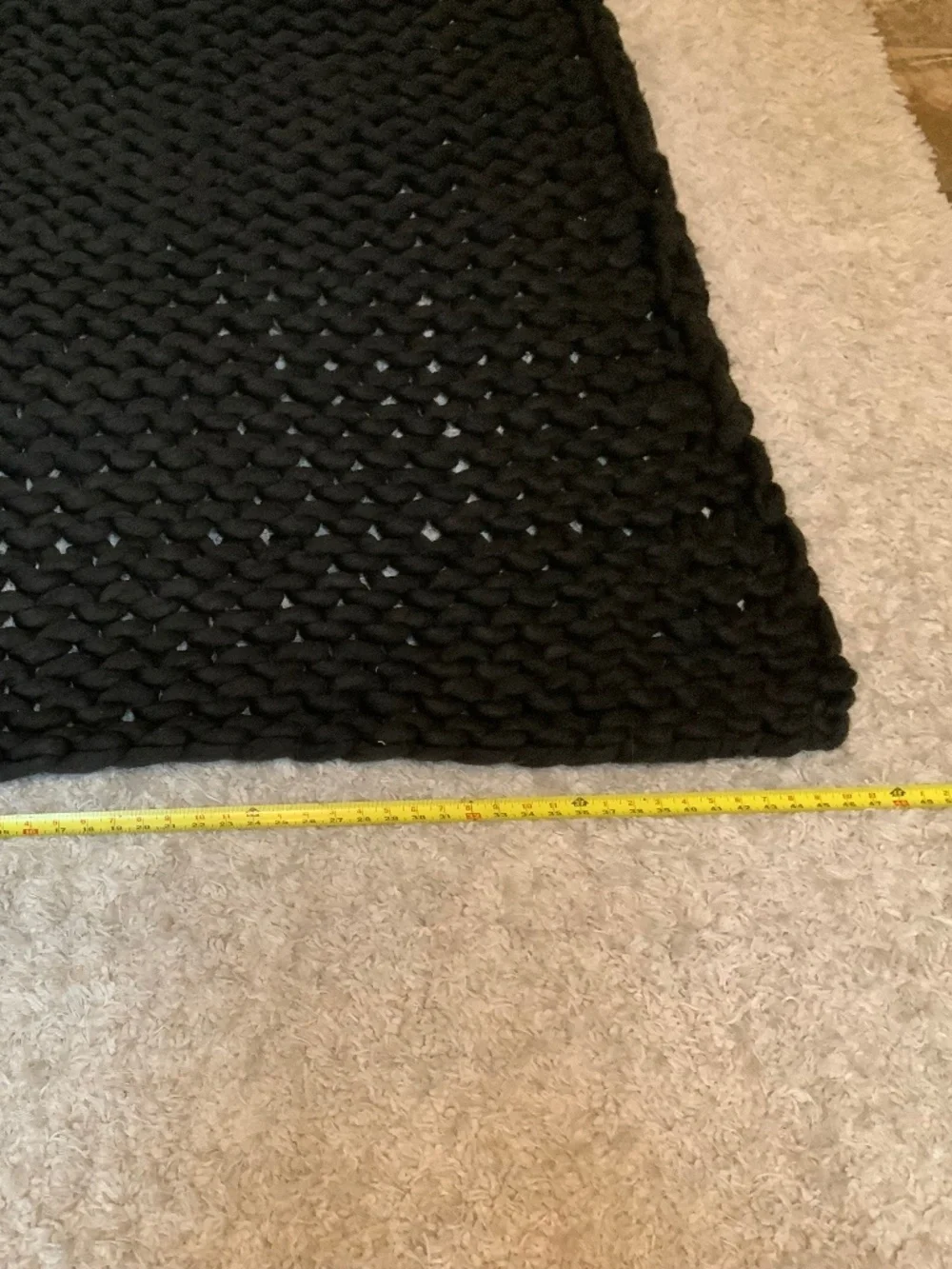 Casaluna Black Hand knit Chunky Blanket Throw Dorm Minimalist Classic